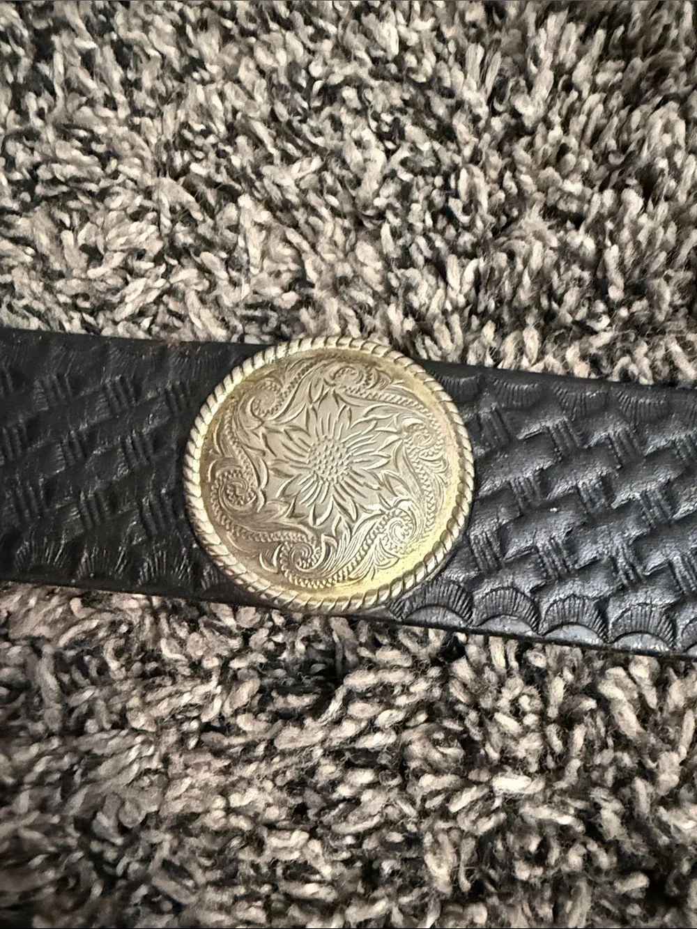 Vintage Harley Davidson Leather Concho Belt